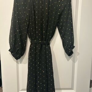 Black and Gold tie waist Size Small Loft Party dress
